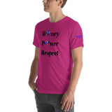 Alotofit Money, Power, Respect Blk/Blue Short-Sleeve Unisex T-Shirt
