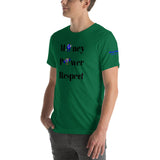 Alotofit Money, Power, Respect Blk/Blue Short-Sleeve Unisex T-Shirt