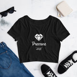Alotofit Pressure White Text Women’s Crop Tee