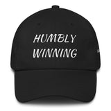 Alotofit Humbly Winning White Cotton Dad Cap w/ side branding