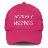 Alotofit Humbly Winning White Cotton Dad Cap w/ side branding