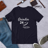 Alotofit Grindin 24/7 White Text Short-Sleeve Unisex T-Shirt