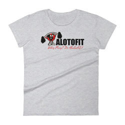 Alotofit Muscle Up Black/Red/White Logo Women's Short Sleeve T-shirt