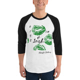 Alotofit Kiss Me I'm Irish 3/4 sleeve raglan shirt