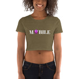 Alotofit Mobile Reppin Wht/Pink/Wht Women’s Crop Tee