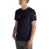 Alotofit Clothing Blk/Red Short-Sleeve Unisex T-Shirt w/ sleeve logo