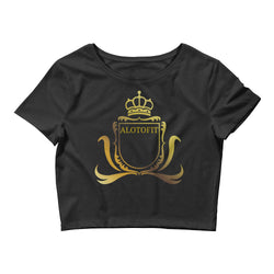 Alotofit Luxury Queen Gold Logo Women’s Crop Tee