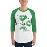 Alotofit Kiss Me I'm Irish 3/4 sleeve raglan shirt