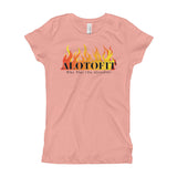 Alotofit Fire Black Logo Girl's T-Shirt (XS-XL)