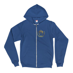 Alotofit Luxury Gold Chest Logo Zip Hoodie sweater