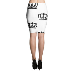 Alotofit Luxury Queen White Black Logo Pencil Skirt