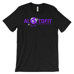 Alotofit Globeman Purple Logo Unisex Short Sleeve T-shirt