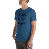 Alotofit Money, Power, Respect Blk/Blue Short-Sleeve Unisex T-Shirt
