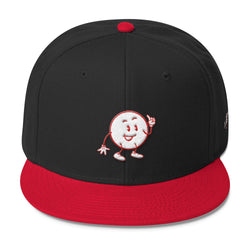 Alotofit Globeman Front & Side White/Red Logo Wool Blend Snapback (3D PUFF)