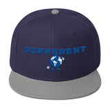 Alotofit Different Blue/White Snapback Hat w/side branding