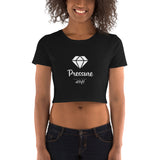 Alotofit Pressure White Text Women’s Crop Tee