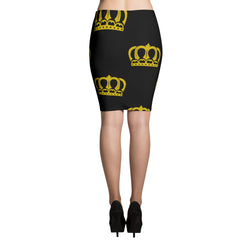 Alotofit Luxury Queen Black Gold Logo Pencil Skirt