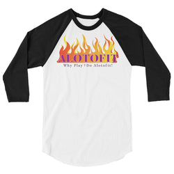 Alotofit Fire Purple & White Logo 3/4 sleeve raglan shirt (XS-2XL)