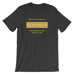 Alotofit Premium Clothing MetallicGold/White Short-Sleeve Unisex T-Shirt