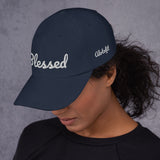 Alotofit Blessed White Text Embroidered Dad hat