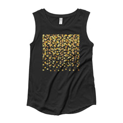 Alotofit Queen Luxury Black Ladies’ Cap Sleeve T-Shirt