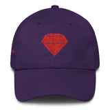 Alotofit Rare Find Diamond Logo Red Cotton Dad Cap