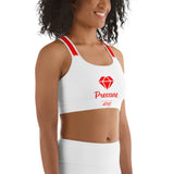 Alotofit Pressure Red Text Sports bra