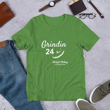 Alotofit Grindin 24/7 White Text Short-Sleeve Unisex T-Shirt