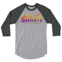 Alotofit Fire Blue Logo 3/4 sleeve raglan shirt (XS-2XL)