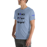 Alotofit Money, Power, Respect Blk/Blue Short-Sleeve Unisex T-Shirt
