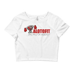 Alotofit Muscle Up Red/Grey/White Logo Women’s Crop Tee