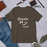 Alotofit Grindin 24/7 White Text Short-Sleeve Unisex T-Shirt