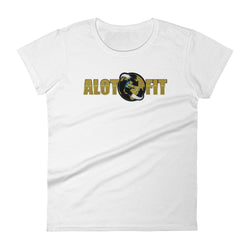 Alotofit Go Global MetallicGold/Black Logo Women's short sleeve t-shirt