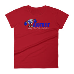 Alotofit Muscle Up Blue/White Logo Women's Short Sleeve T-shirt