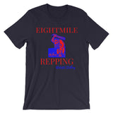 Alotofit Eightmile Repping Red Blue Unisex short sleeve t-shirt w/ outside logo