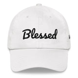 Alotofit Blessed Black Text Embroidered Dad hat