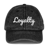 Alotofit Loyalty White Embroidered Vintage Cotton Twill Cap w/ side branding