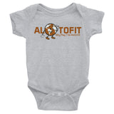 Alotofit Globeman Orange & White Logo Infant Bodysuit (NB-24MONTHS)