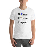Alotofit Money, Power, Respect Blk/Blue Short-Sleeve Unisex T-Shirt
