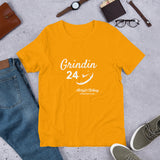Alotofit Grindin 24/7 White Text Short-Sleeve Unisex T-Shirt