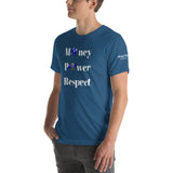 Alotofit Money, Power, Respect White/Blue Short-Sleeve Unisex T-Shirt