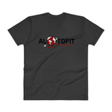 Alotofit Globeman Black/Red/White Logo V-Neck T-Shirt
