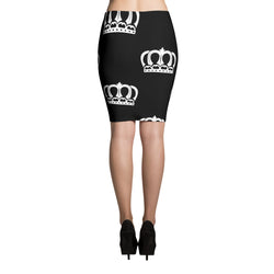 Alotofit Queen Luxury Black White Logo Pencil Skirt
