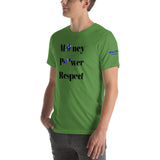 Alotofit Money, Power, Respect Blk/Blue Short-Sleeve Unisex T-Shirt