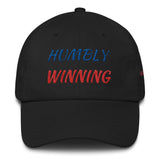 Alotofit Humbly Winning Royal/Red Cotton Dad Cap w/ side branding