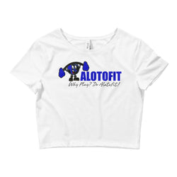 Alotofit Muscle Up Blue/Black Logo Women’s Crop Tee