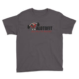 Alotofit Muscle Up Black/Red/White Logo Youth Short Sleeve T-Shirt (XS-XL)