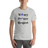 Alotofit Money, Power, Respect Blk/Blue Short-Sleeve Unisex T-Shirt