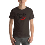 Alotofit Grindin 24/7 Blk/Red Short-Sleeve Unisex T-Shirt