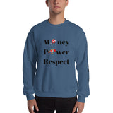 Alotofit Money Power Respect Sweatshirt w/sleeve branding